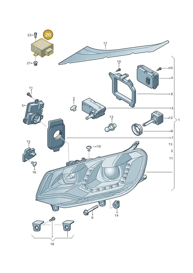 7P6907357CZ0M — Volkswagen Touareg (2012-2014) diagram 693941210, position 20