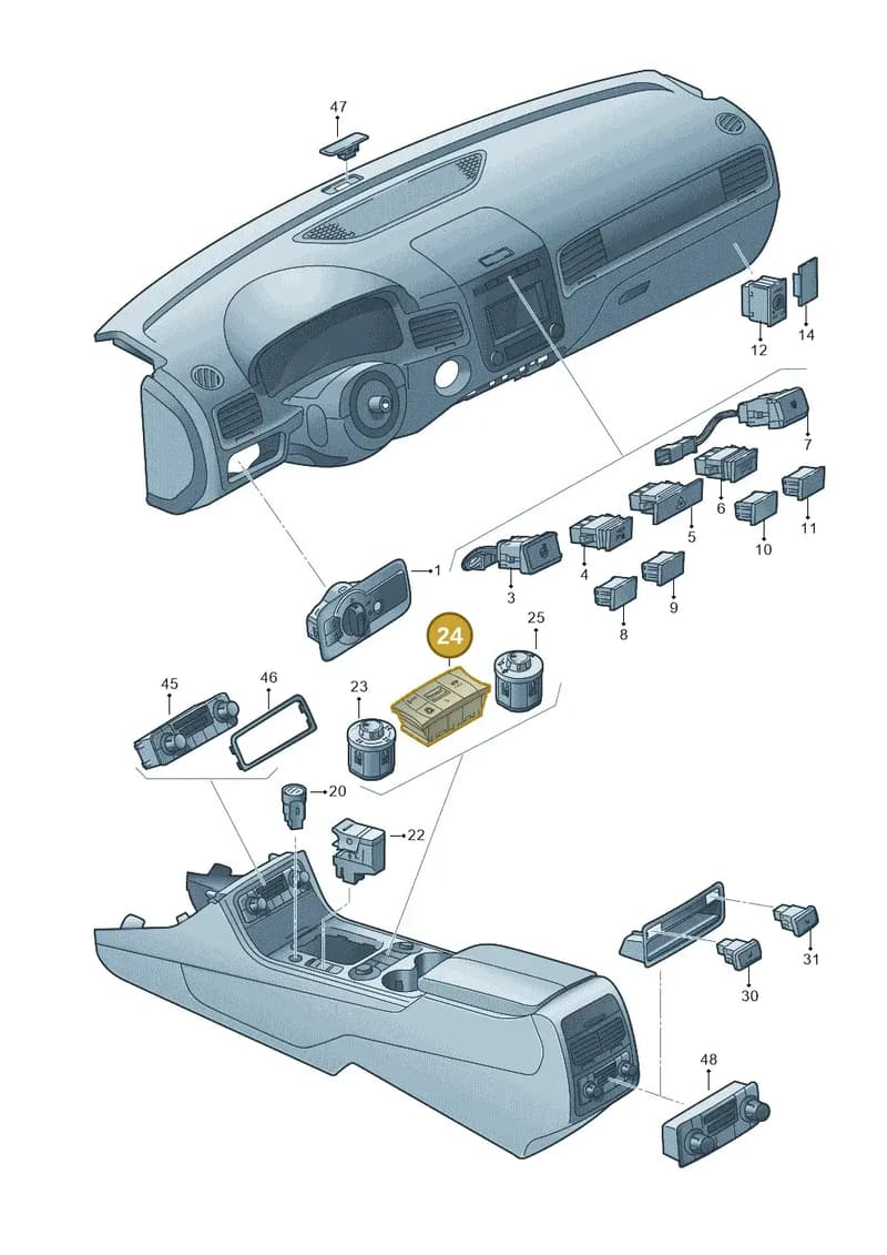7P6927127P — Volkswagen Touareg (2014-2018) diagram 787941500, position 24