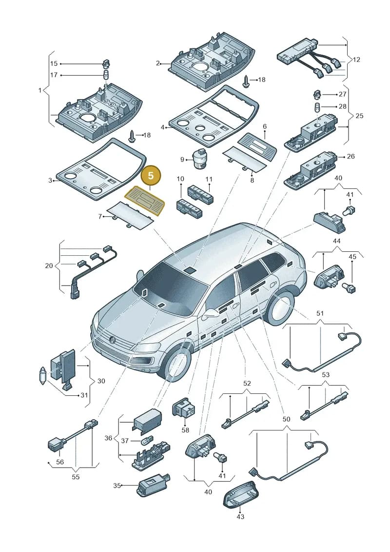7P694713481U — Volkswagen Touareg (2012-2014) diagram 748947020, position 5