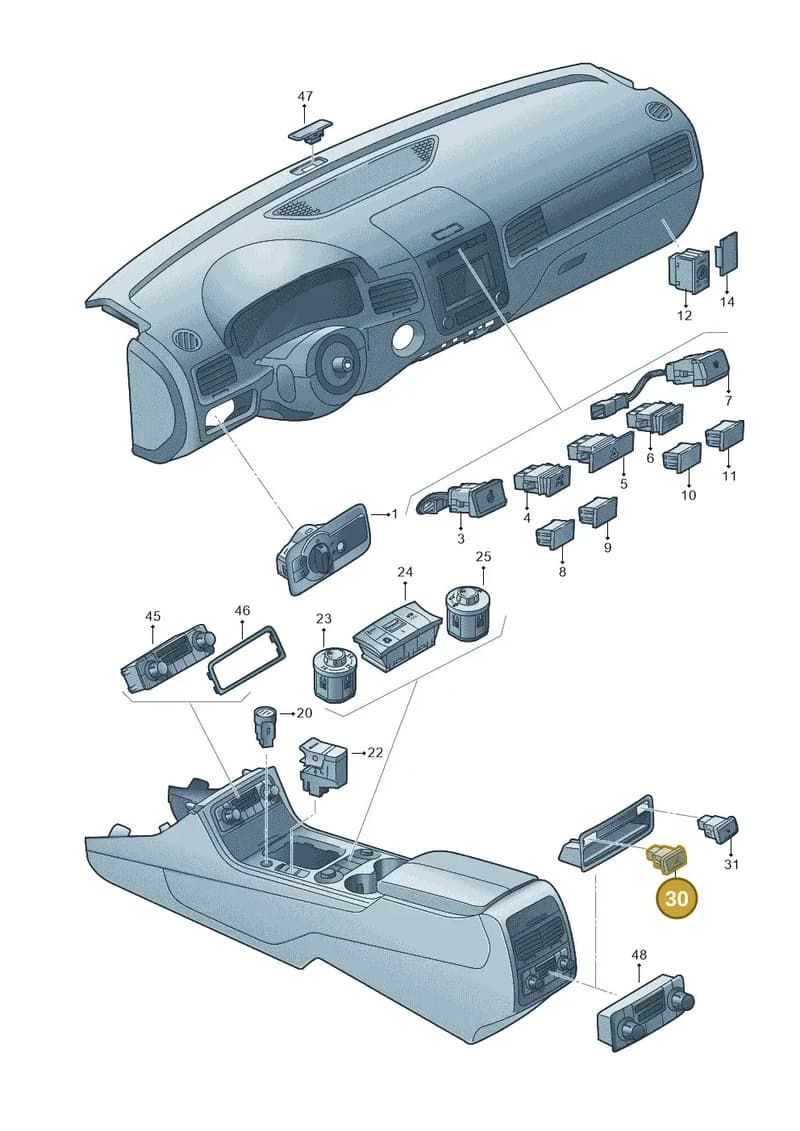 7P6963105B — Volkswagen Touareg (2014-2018) diagram 787941500, position 30
