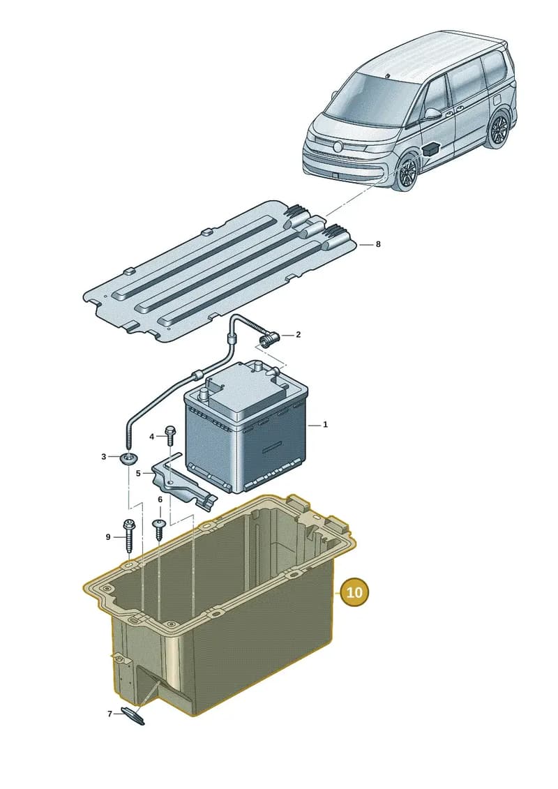 7T0801283A — Volkswagen Multivan (2021-2025) diagram 7t0915010, position 10