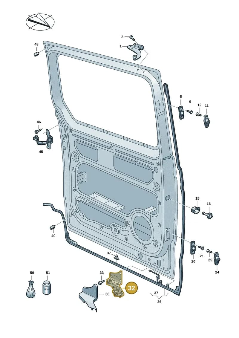 7T0843398Q — Volkswagen Multivan (2021-2025) diagram 7t0843200, position 32