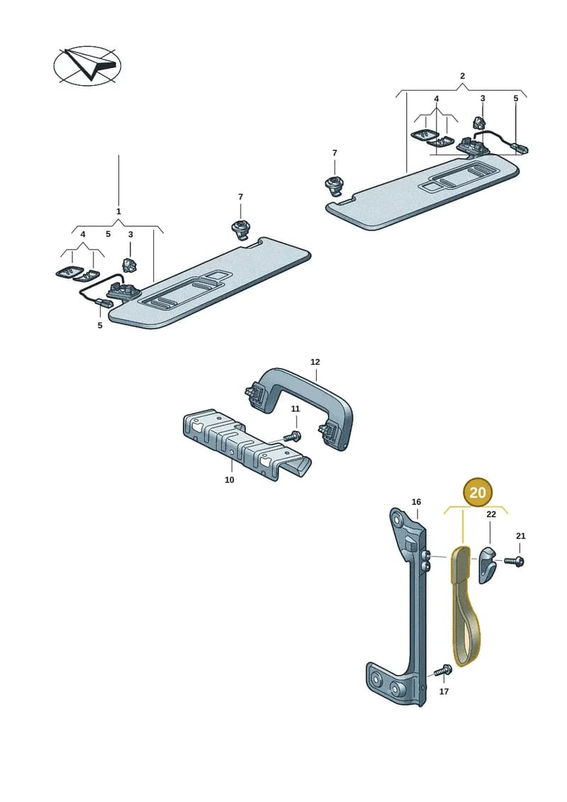 7T0857188E7CW — Volkswagen Multivan (2021-2025) diagram 7t0857050, position 20