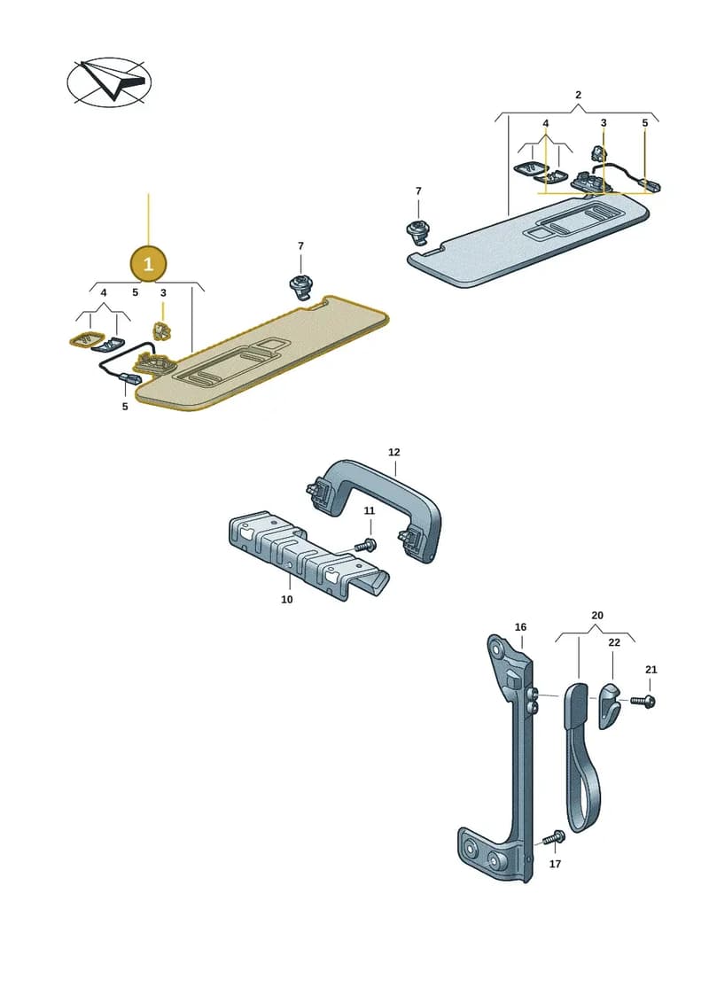 7T0857551C7CW — Volkswagen Multivan (2021-2025) diagram 7t0857050, position 1