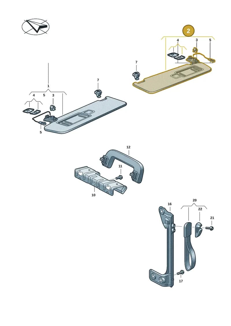 7T0857552E7CW — Volkswagen Multivan (2021-2025) diagram 7t0857050, position 2