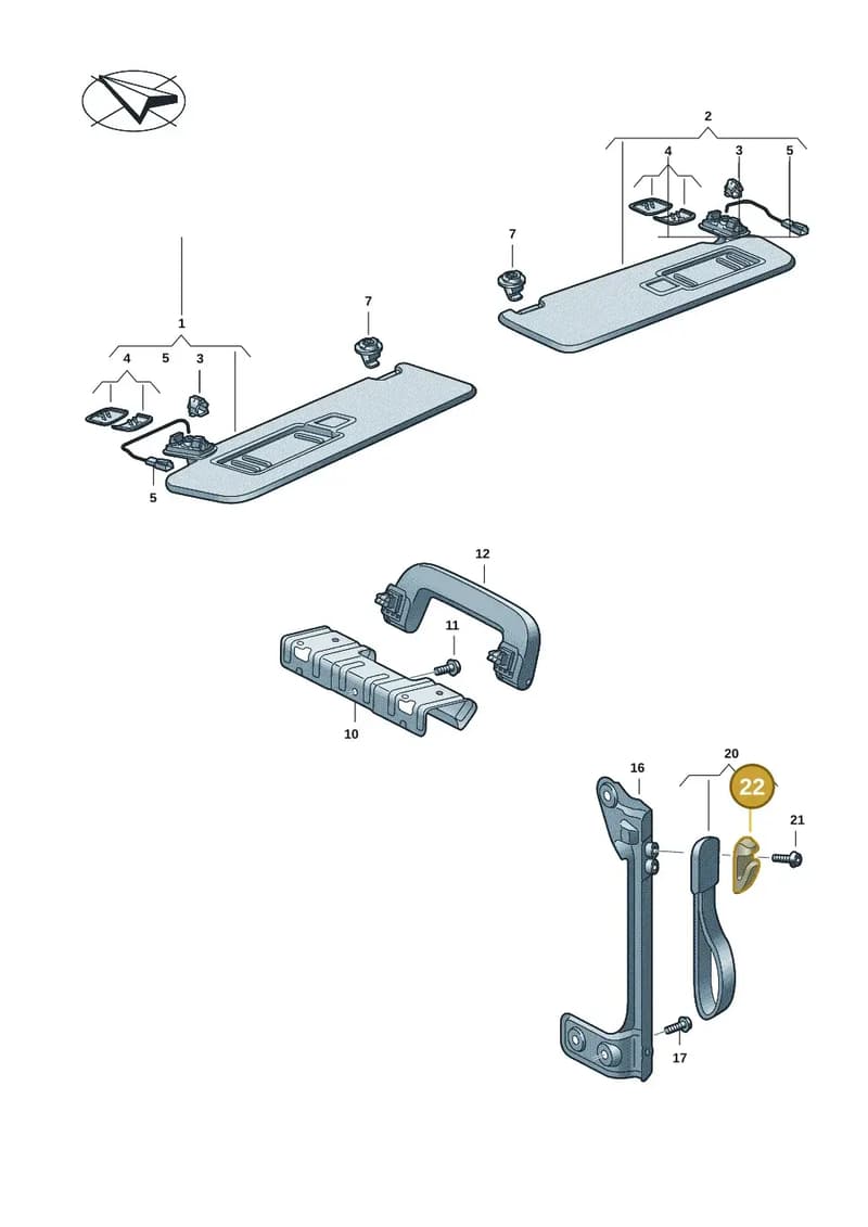 7T0857957E7CW — Volkswagen Multivan (2021-2025) diagram 7t0857050, position 22