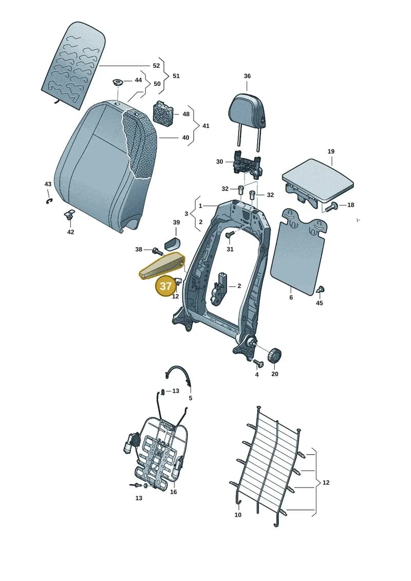 7T0881082NYHG — Volkswagen Multivan (2021-2025) diagram 7t0881500, position 37