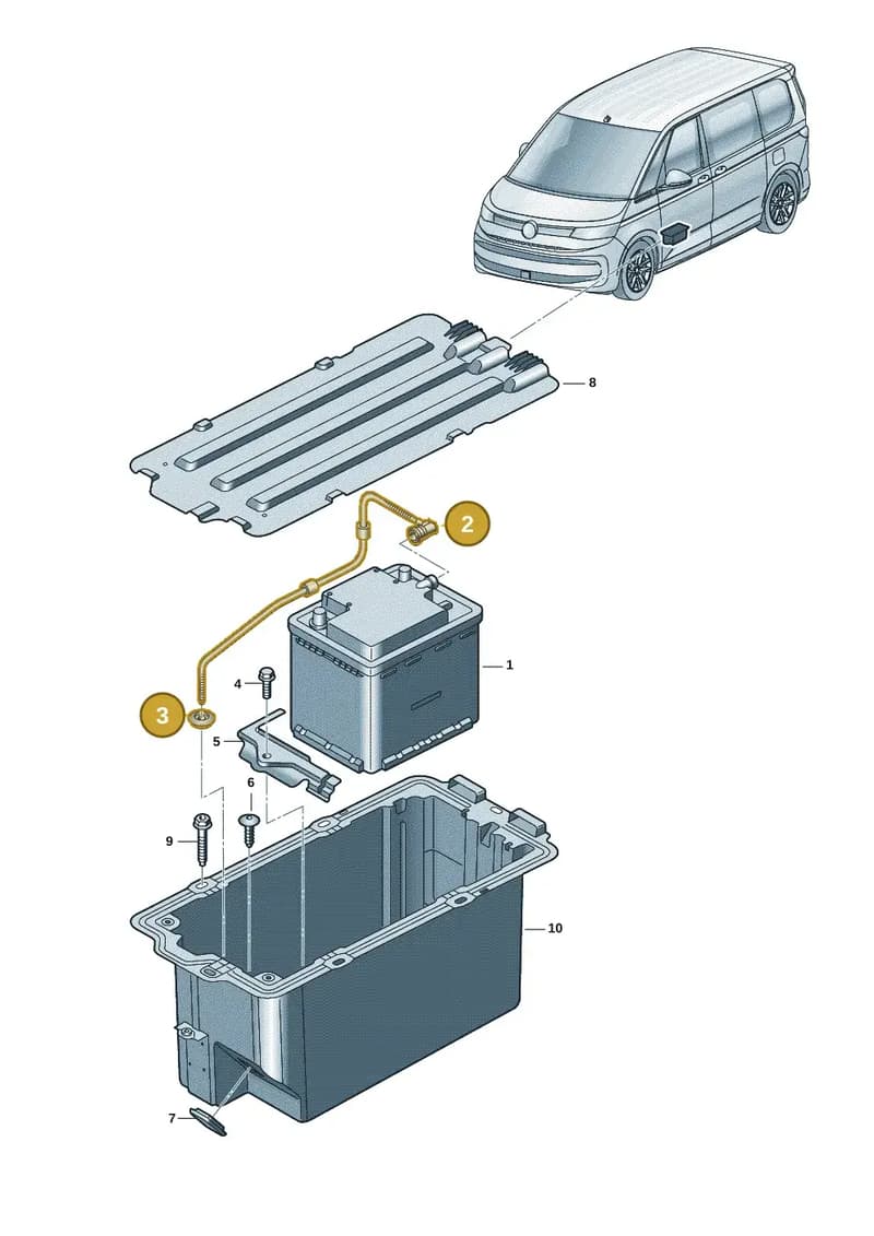7T0915531 — Volkswagen Multivan (2021-2025) diagram 7t0915010, position 2+3