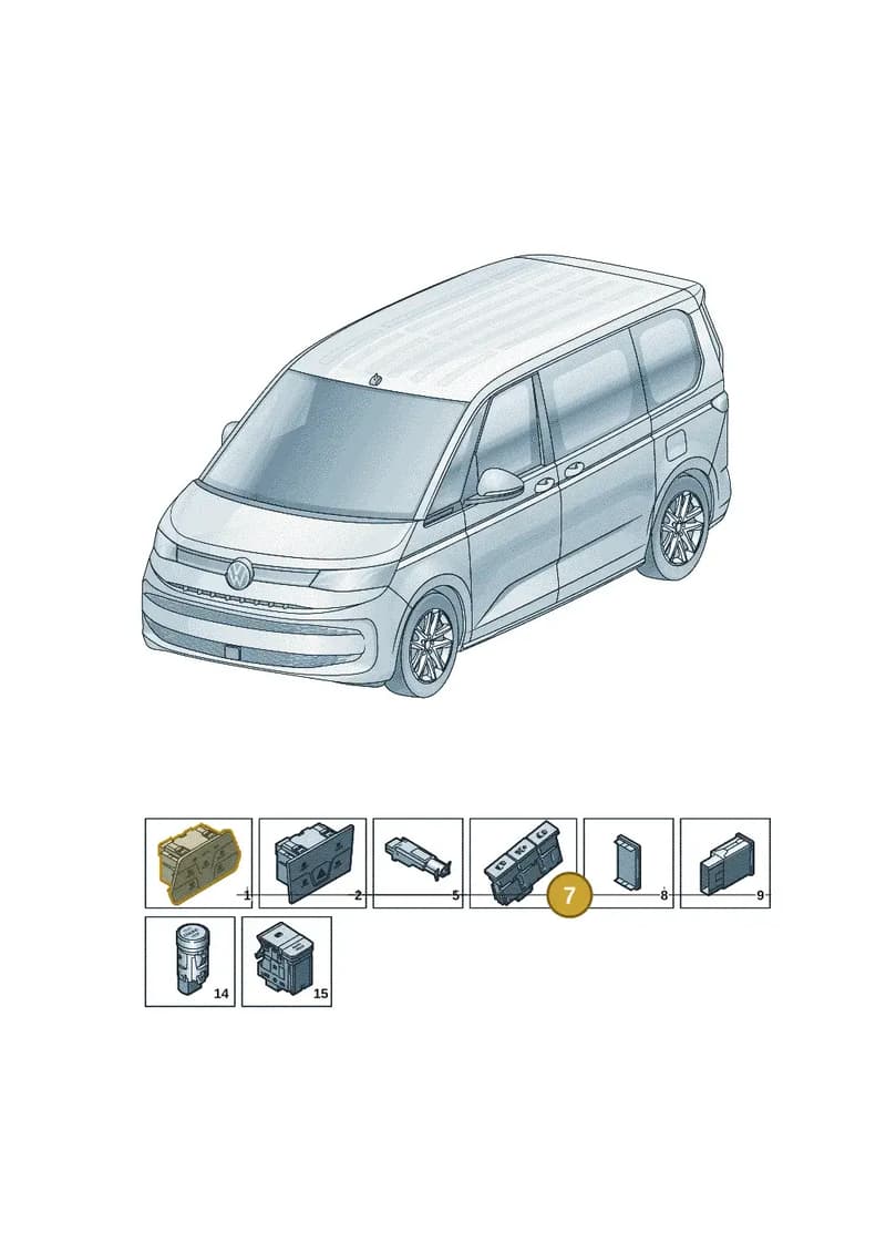 7T0927212DWHS — Volkswagen Multivan (2021-2025) diagram 7t0941500, position 7