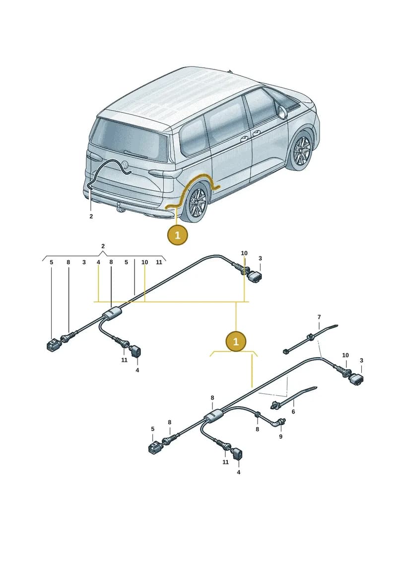 7T0927902P — Volkswagen Multivan (2021-2025) diagram 7t0972700, position 1