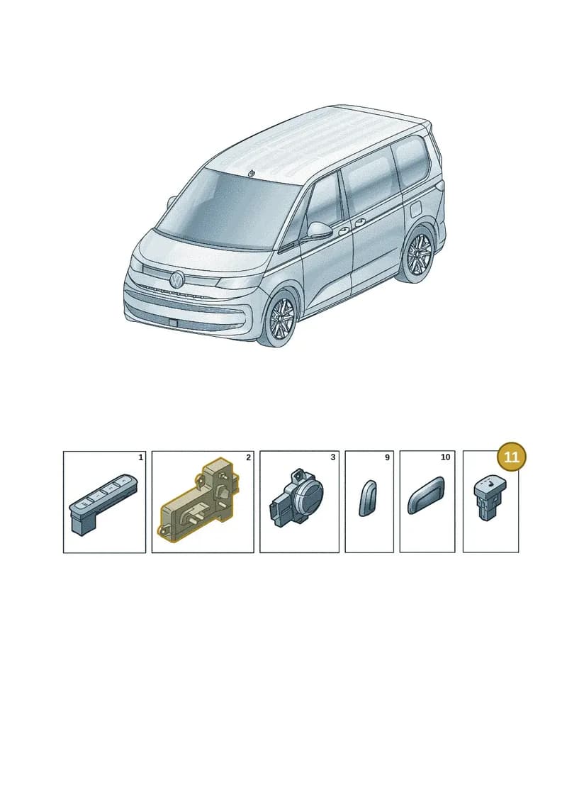 7T0963105WHS — Volkswagen Multivan (2021-2025) diagram 7t0959560, position 11
