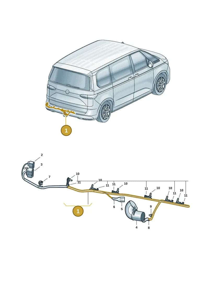 7T0971124A — Volkswagen Multivan (2021-2025) diagram 7t0972950, position 1
