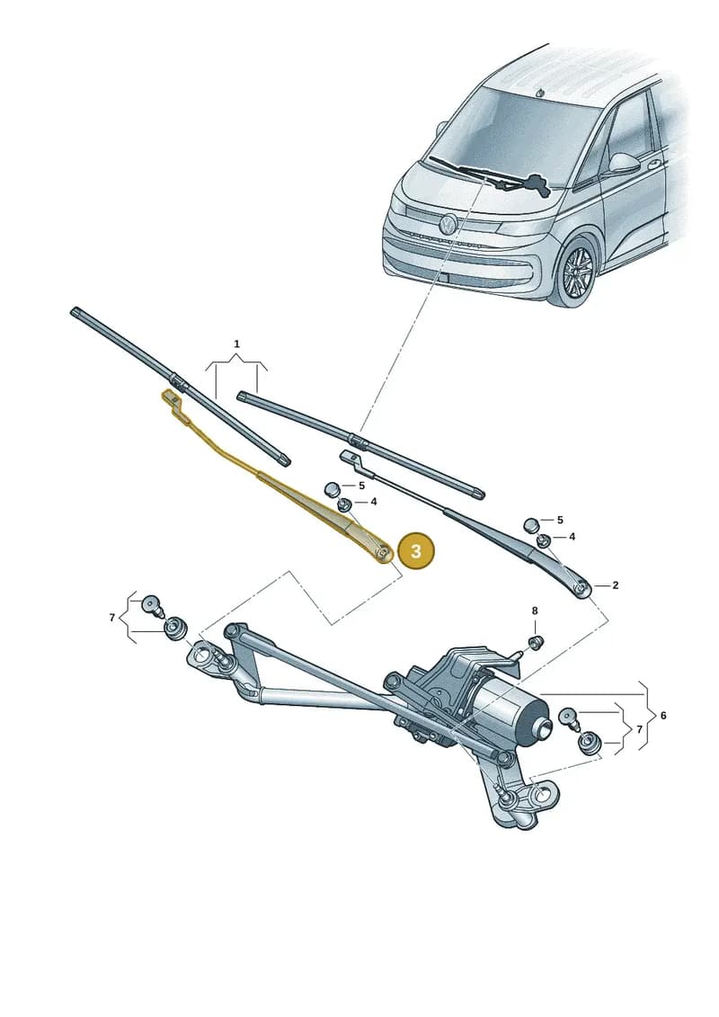 7T2955409A03C — Volkswagen Multivan (2021-2025) diagram 7t0955000, position 3