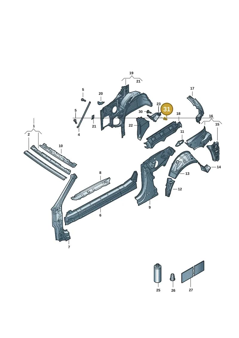 811807577B — Volkswagen T-Roc Cabriolet (2019-2025) diagram 2gk809000, position 31