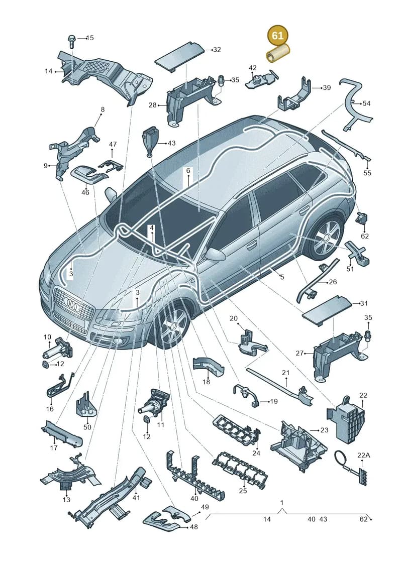 811971790A — Audi RS3 Sportback (2011-2012) diagram 720971800, position 61