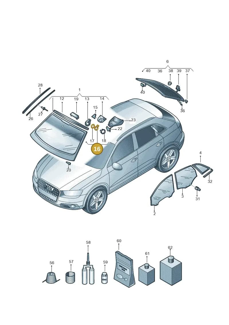 81D907253 — Audi Q3 (2014-2019) diagram 728845000, position 16