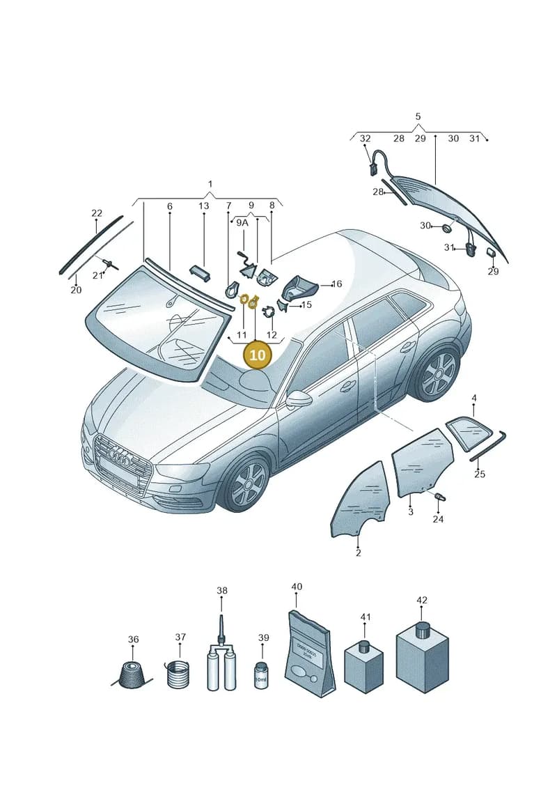 81D907253 — Audi RS3 Limousine (2017-2020) diagram 745845100, position 10