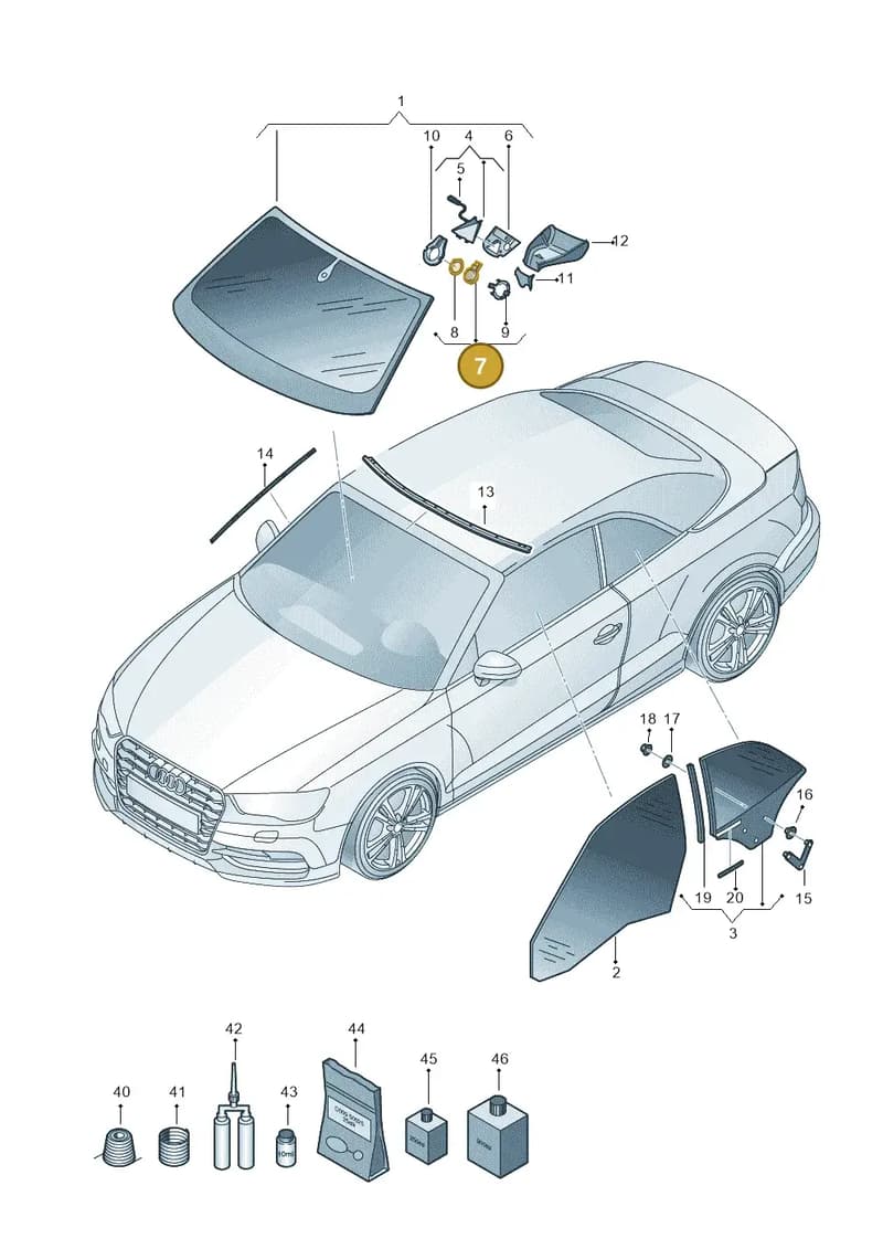 81D907253 — Audi A3 Cabriolet (2016-2020) diagram 778845000, position 7