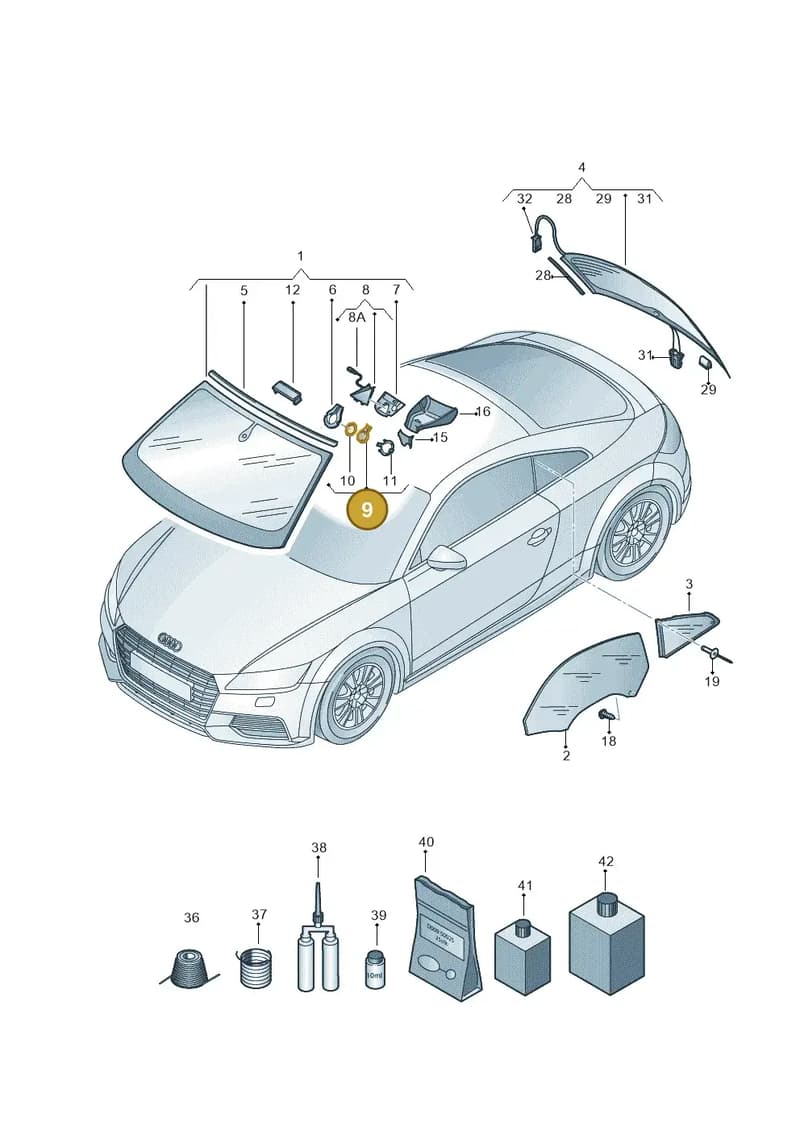 81D907253 — Audi TT RS (2016-2023) diagram 850845000, position 9