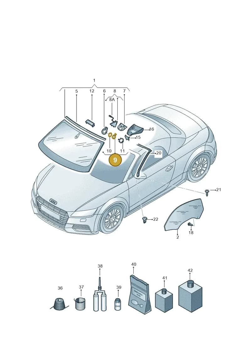 81D907253 — Audi TT RS (2016-2023) diagram 850845100, position 9