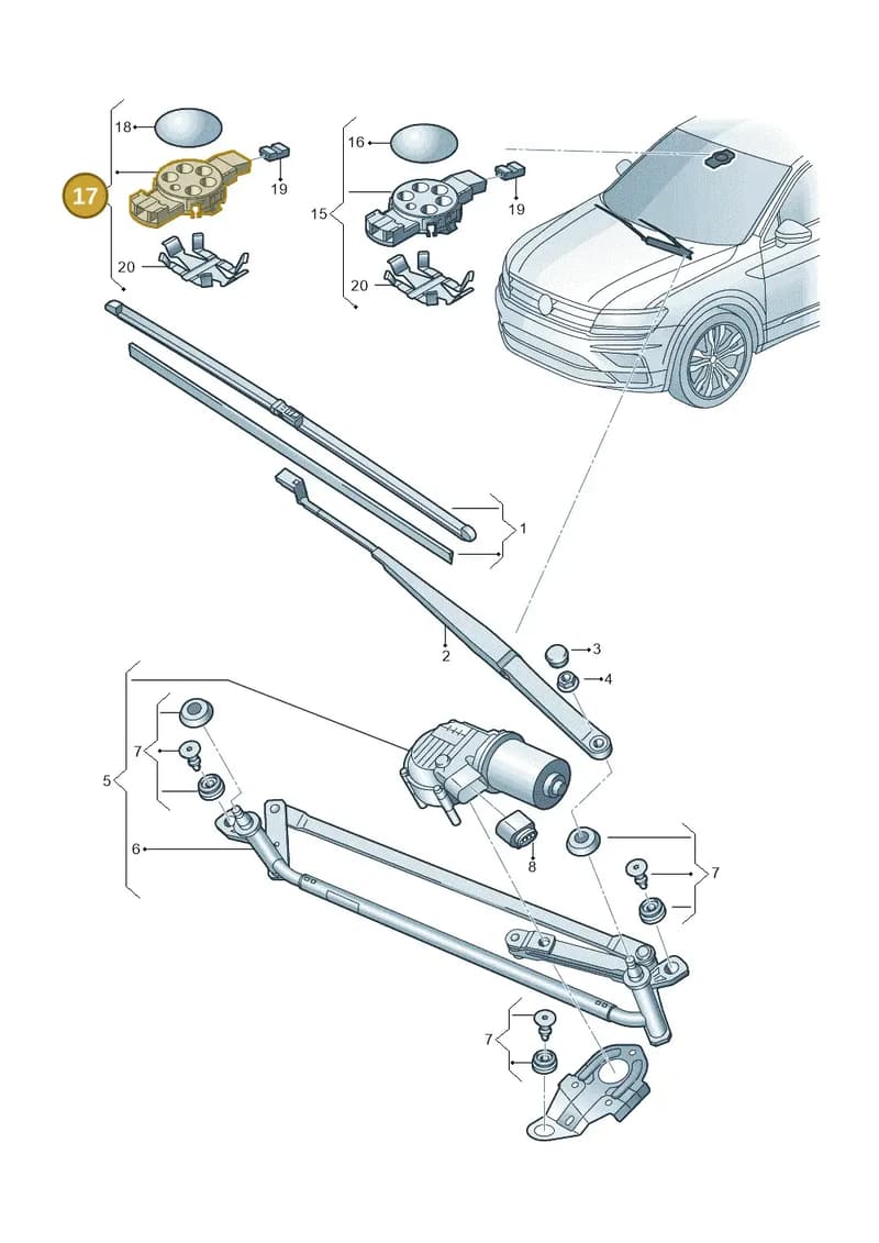 81D907253 — Volkswagen Tiguan (2016-2024) diagram 884955000, position 17