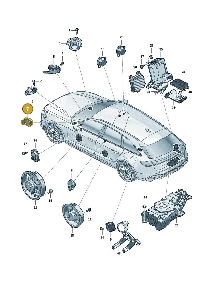 85E035399A — Audi A5 Limousine (2024-2025) diagram 8wh035350, position 7