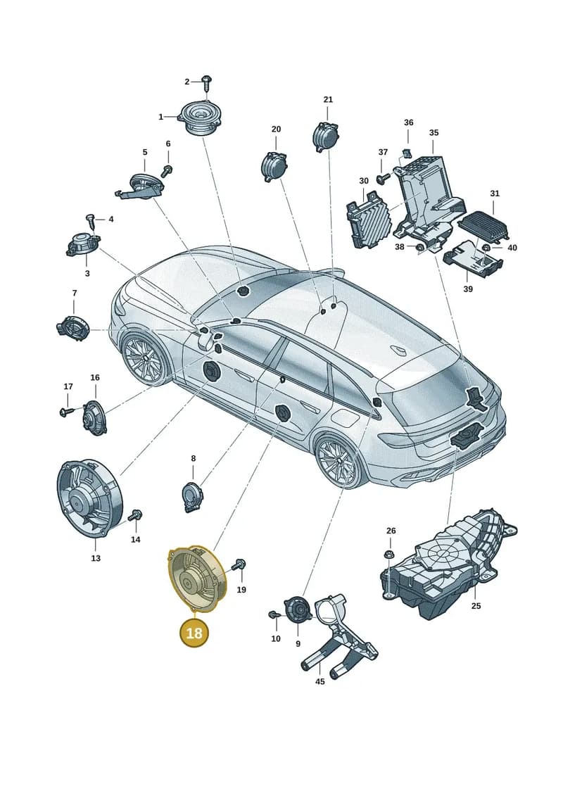 85E035411A — Audi A5 Limousine (2024-2025) diagram 8wh035350, position 18