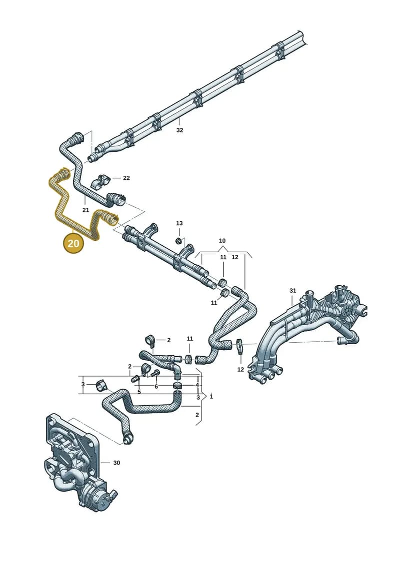 85E122073A — Audi Q6 e-tron (2023-2025) diagram f5s121020, position 20