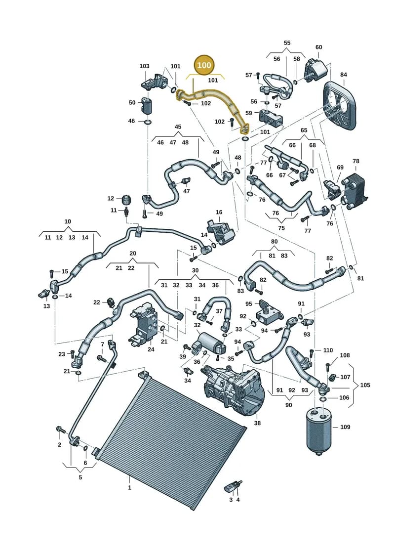 85E816740B — Audi Q6 e-tron (2023-2025) diagram f5s260700, position 100