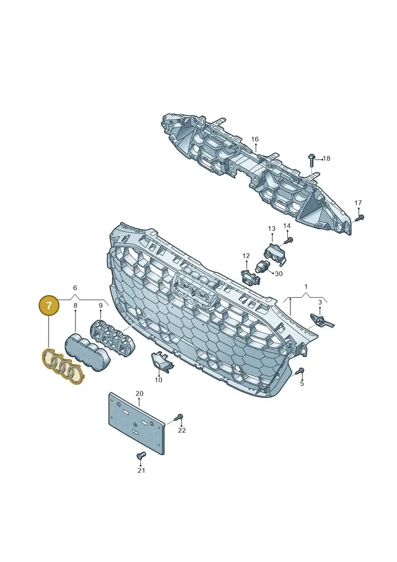 85E853605A716 — Audi A3 Sportback (2019-2025) diagram 596853350, position 7