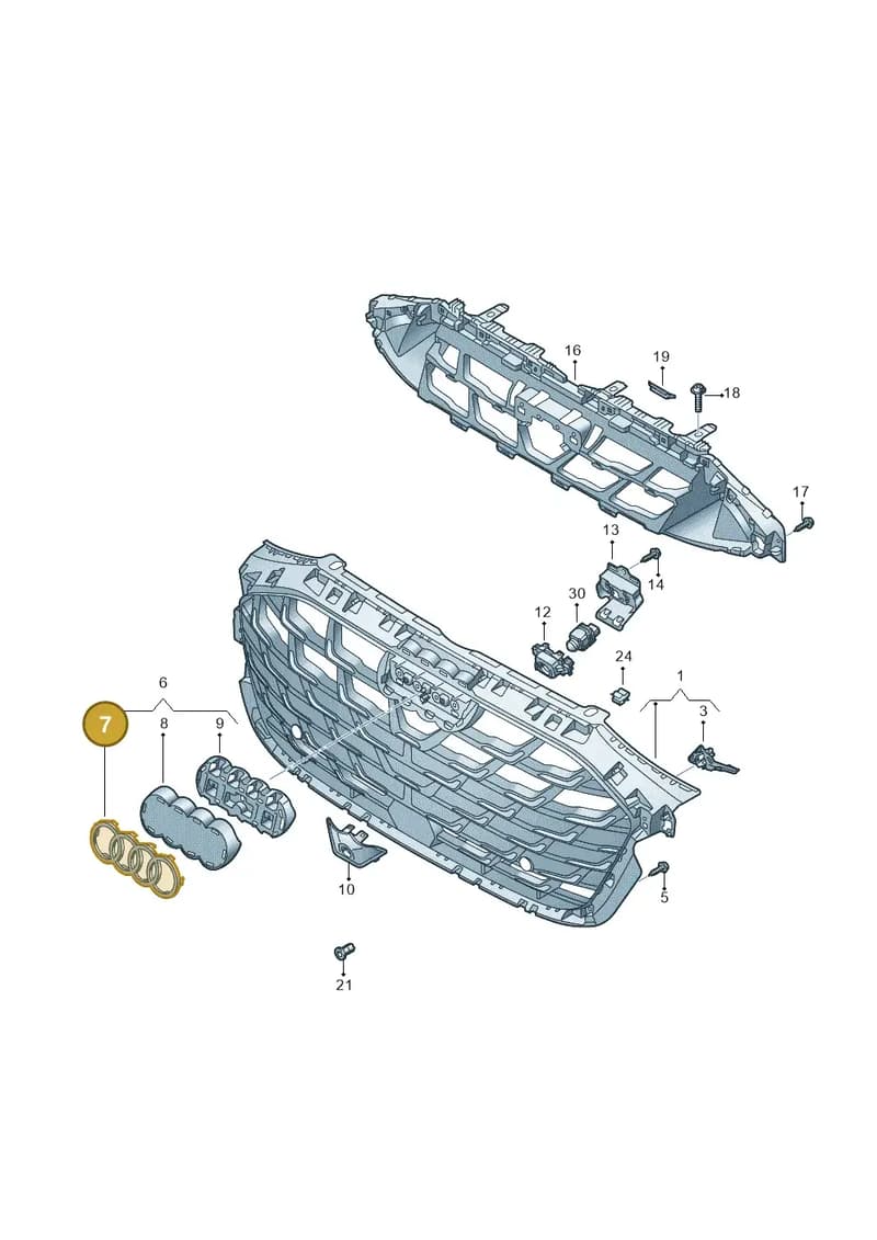 85E853605A716 — Audi A3 Sportback (2019-2025) diagram 596853525, position 7