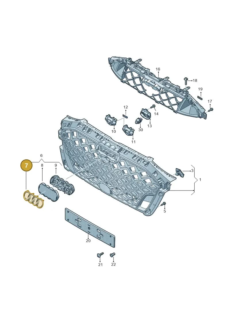 85E853605A716 — Audi A3 Sportback (2019-2025) diagram 596853675, position 7