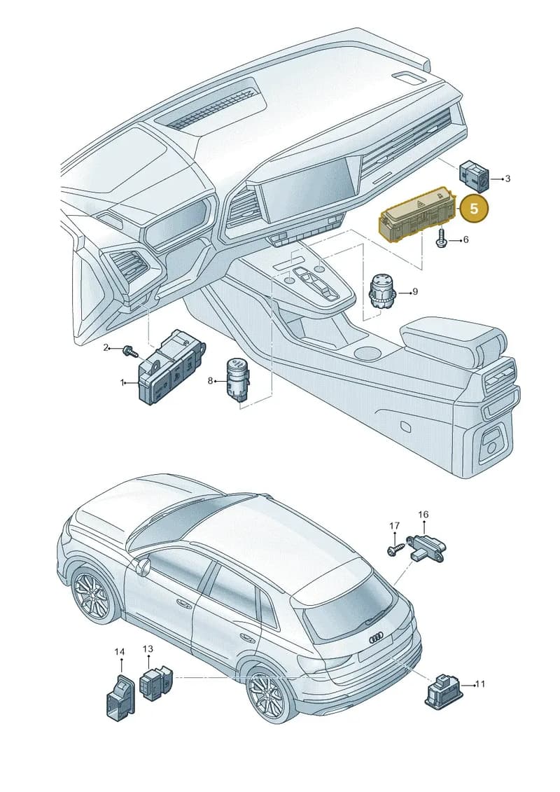 85E925301P — Audi Q4 Sportback (2021-2025) diagram 89a941500, position 5
