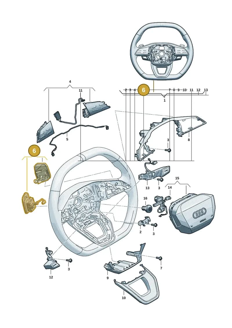 85E951523J — Audi RS e-tron GT (2020-2025) diagram f5s419030, position 6
