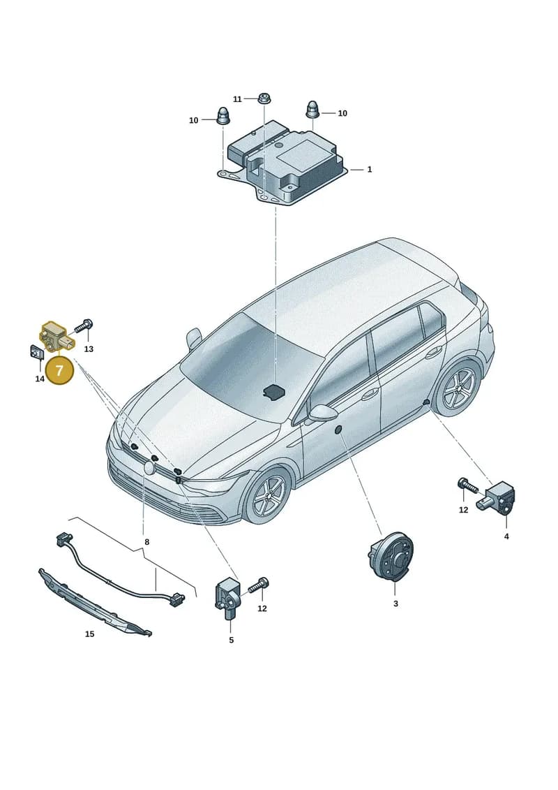 85E959651C — Volkswagen Golf (2019-2025) diagram 5h0959030, position 7