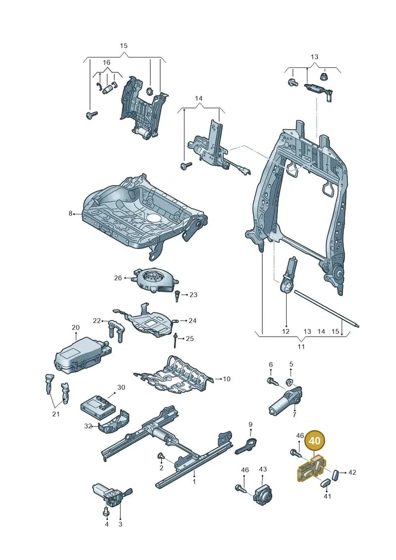 85E959747 — Audi A8 (2017-2025) diagram 838959200, position 40