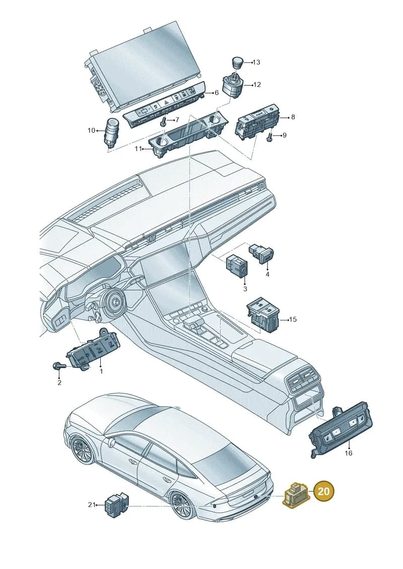 85E959831CNV6 — Audi RS7 Sportback (2019-2025) diagram 435941500, position 20