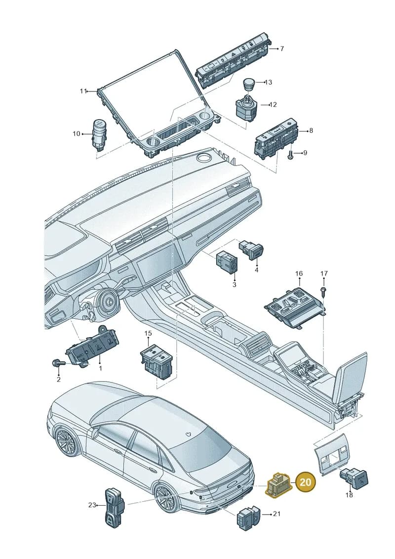 85E959831CNV6 — Audi A8 (2017-2025) diagram 838941500, position 20