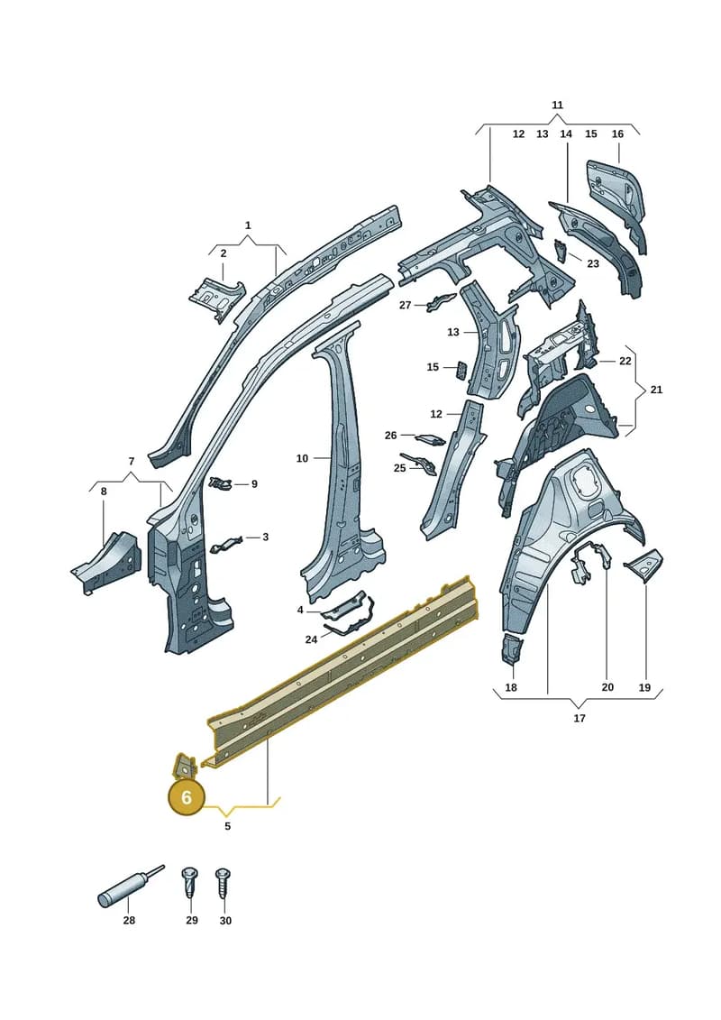 85H803087 — Audi Q6 e-tron (2023-2025) diagram f5s809000, position 6