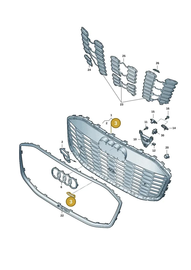 85H807749AGRU — Audi Q6 e-tron (2023-2025) diagram f5s853400, position 3