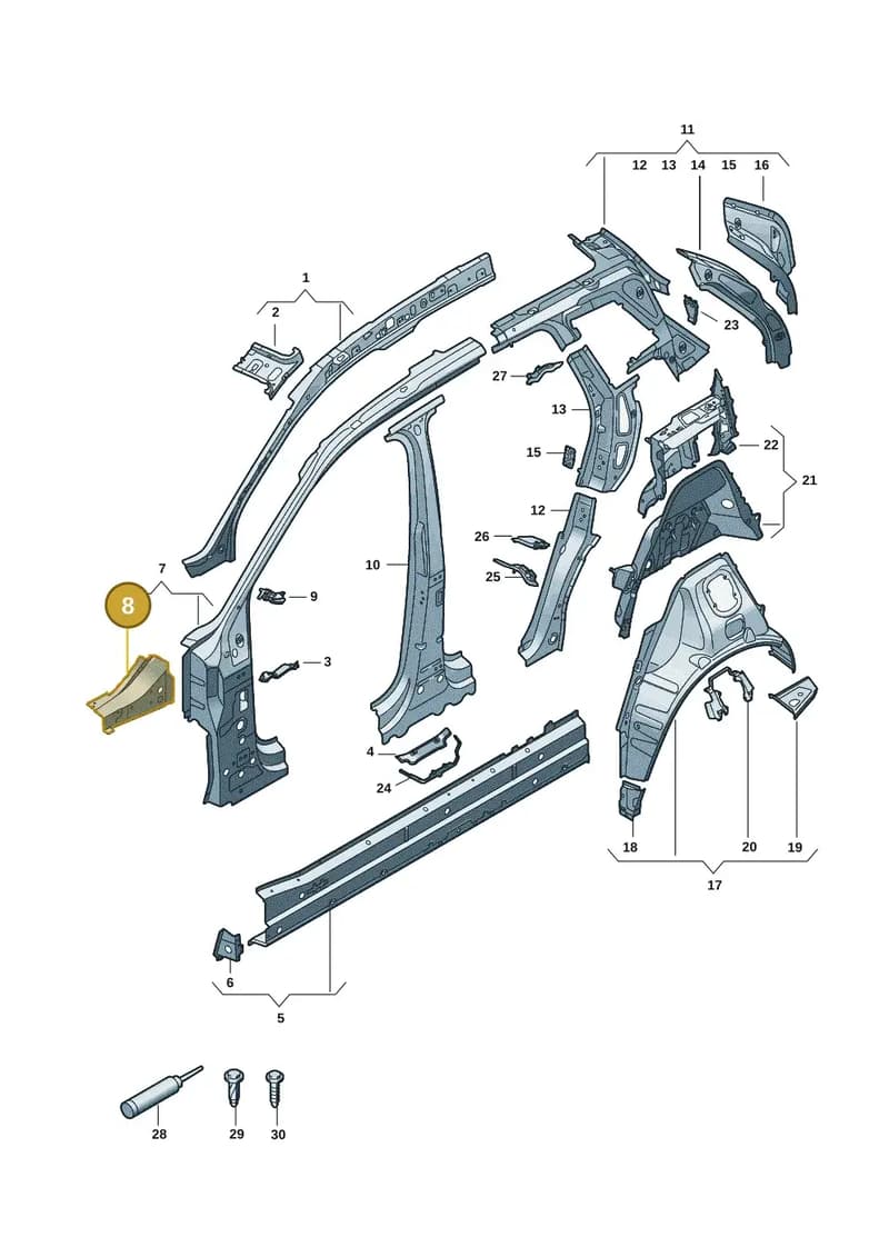 85H809109 — Audi Q6 e-tron (2023-2025) diagram f5s809000, position 8