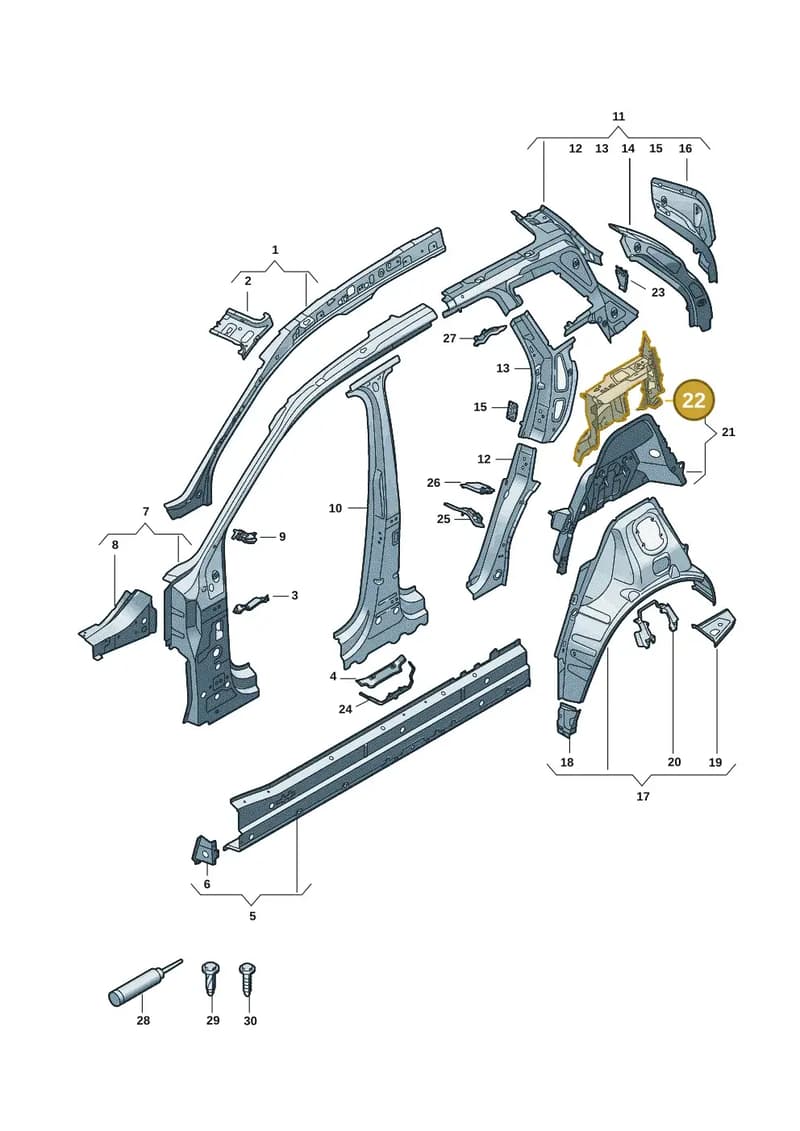 85H809301 — Audi Q6 e-tron (2023-2025) diagram f5s809000, position 22