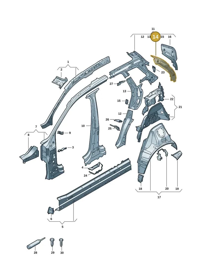 85H809308 — Audi Q6 e-tron (2023-2025) diagram f5s809000, position 14