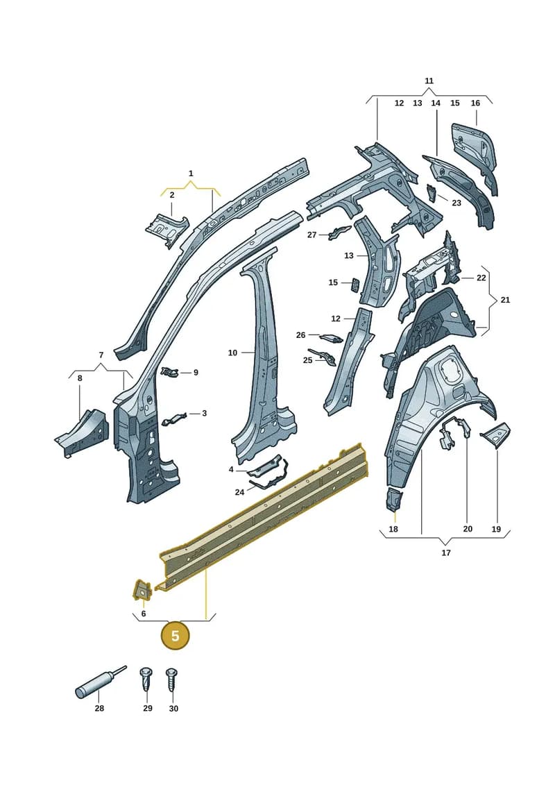 85H809378 — Audi Q6 e-tron (2023-2025) diagram f5s809000, position 5
