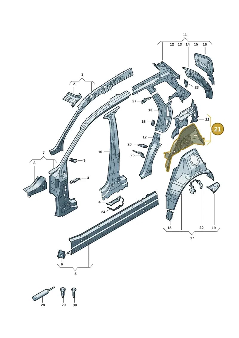 85H810364A — Audi Q6 e-tron (2023-2025) diagram f5s809000, position 21