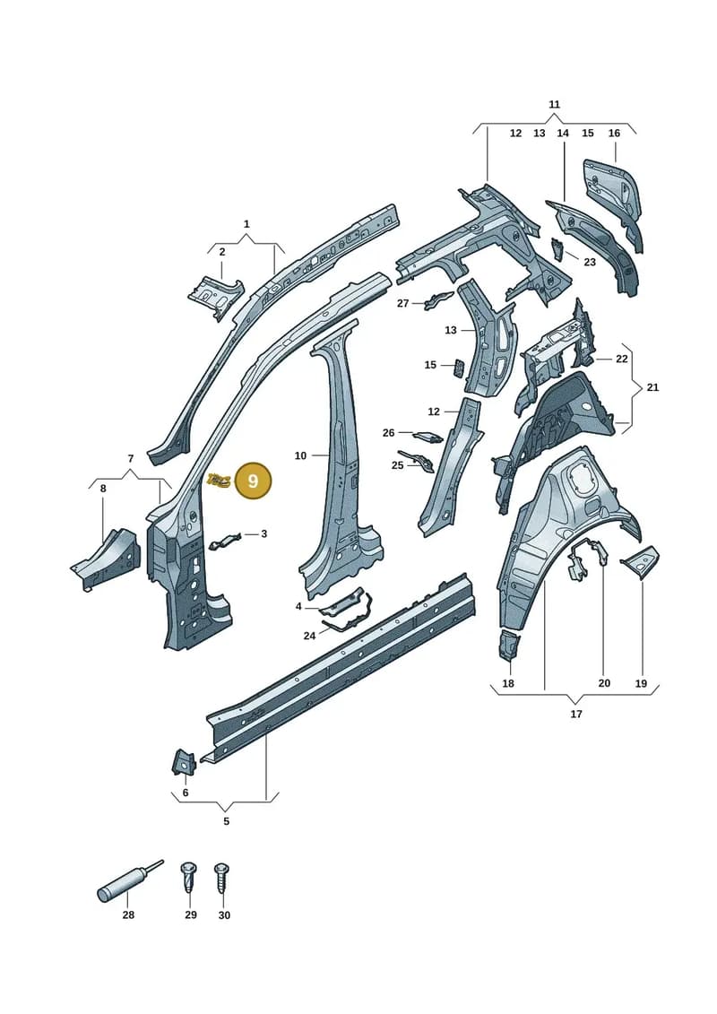 85H810375 — Audi Q6 e-tron (2023-2025) diagram f5s809000, position 9