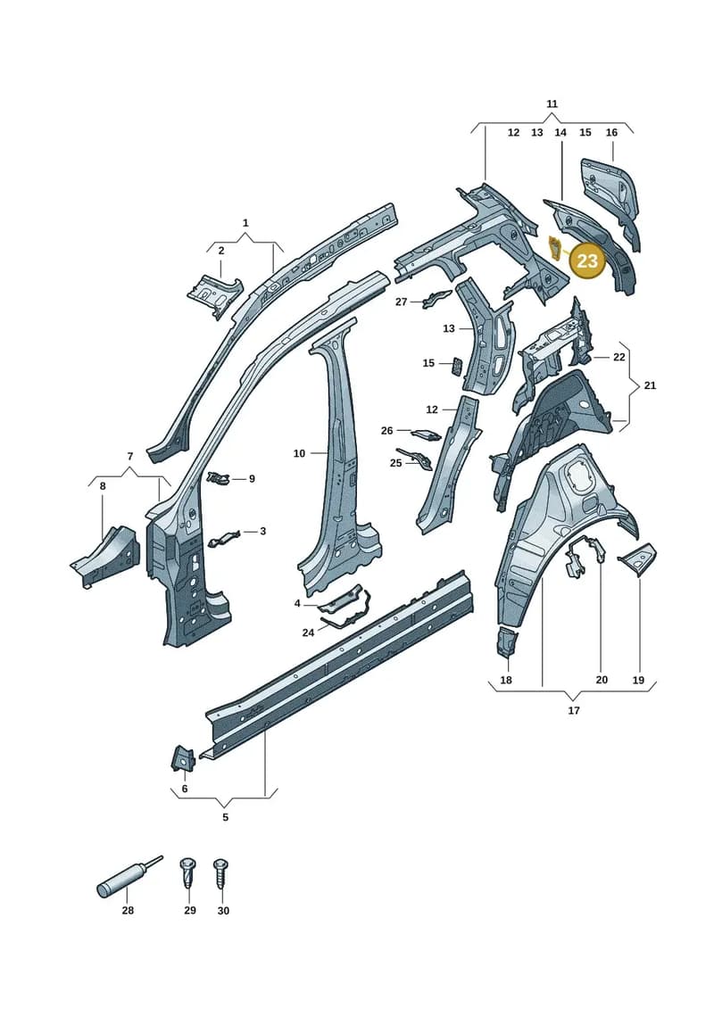 85H810570 — Audi Q6 e-tron (2023-2025) diagram f5s809000, position 23