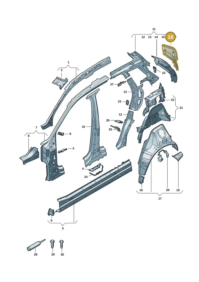 85H810614 — Audi Q6 e-tron (2023-2025) diagram f5s809000, position 16