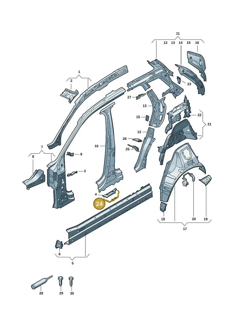 85H810619 — Audi Q6 e-tron (2023-2025) diagram f5s809000, position 24