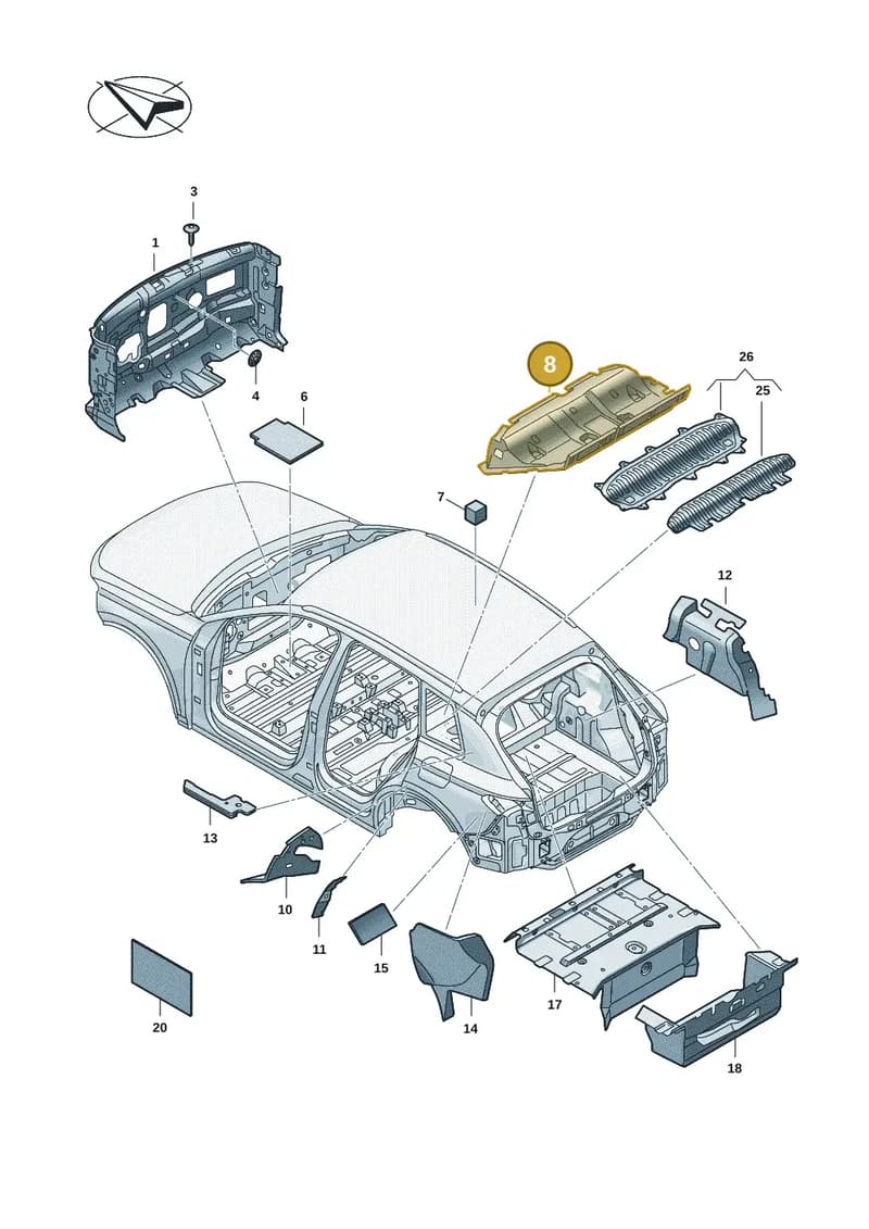 85H863545A — Audi Q6 e-tron (2023-2025) diagram f5s863200, position 8